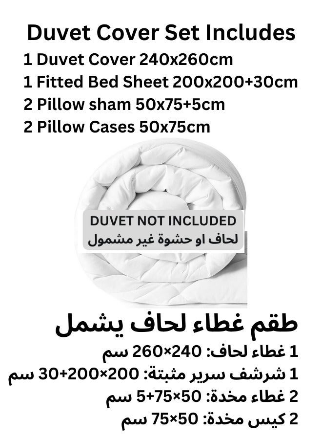 TW Premier Hotel Duvet Cover Stripe 240x260cm Super King Size 6 Pcs Set, 1 Duvet Cover 240x260cm (Without Filling), 1 Fitted Sheet 200x200+30cm, 2 Pillow Sham 75x50+5cm, 2 Pillow Cases 50x75cm - Image 3